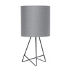 Simple Designs Down to the Wire Table Lamp with Fabric Shade, Gray with Gray Shade LT2066-GOG